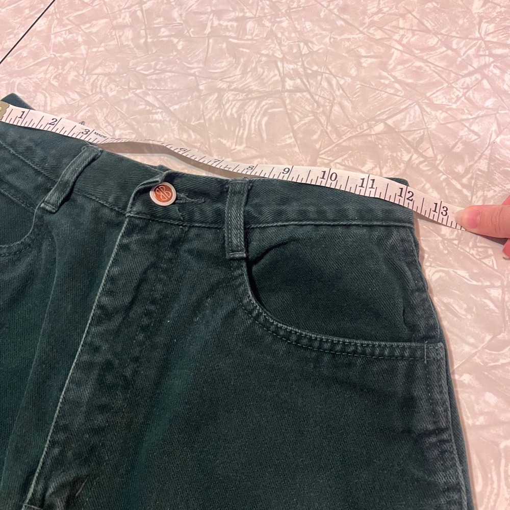 Vintage Bill Blass Forest Green High Waisted Denim Shorts Size 6 Cotton 90s - Picture 4 of 6